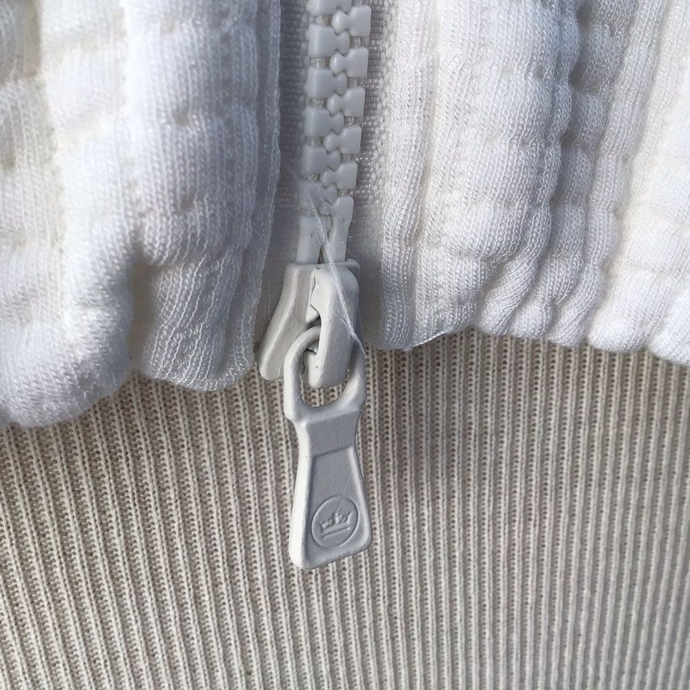 Peter Millar Off White Full-Zip Waffle Weave Textured Men's Zip Sweater Jacket - Picture 4 of 11